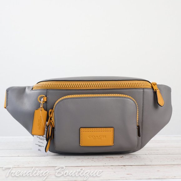 Coach Other - NWT Coach Smooth Leather Track Belt Bag Fanny Pack in Heather Grey Flax